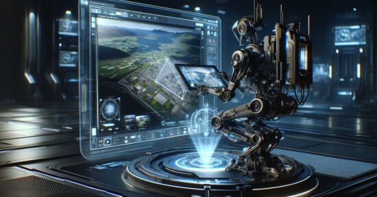 Robot geolocating a photo